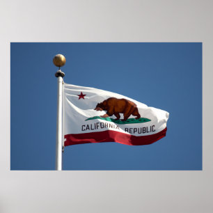 Affiche drapeau de Californie