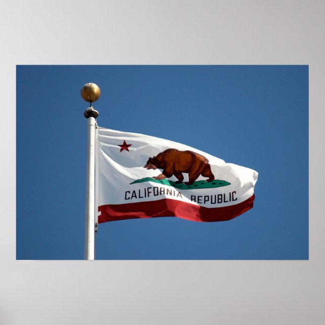 Affiche drapeau de Californie (Devant)