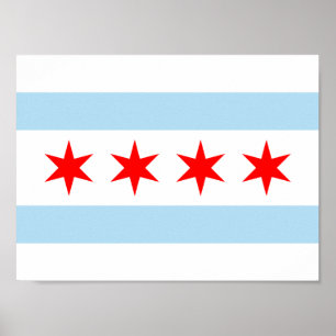 Affiche Drapeau de Chicago
