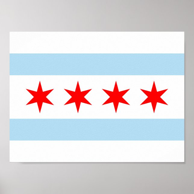 Affiche Drapeau de Chicago (Devant)