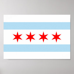 Affiche Drapeau de Chicago
