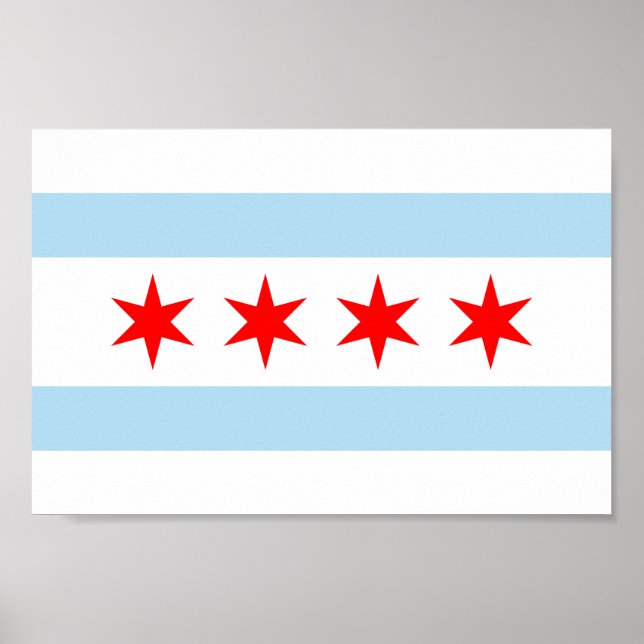 Affiche Drapeau de Chicago (Devant)