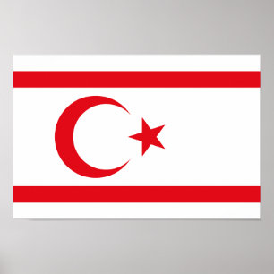 Affiche Drapeau de Chypre du Nord