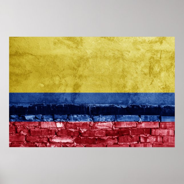 Affiche Drapeau de Colombie (Devant)