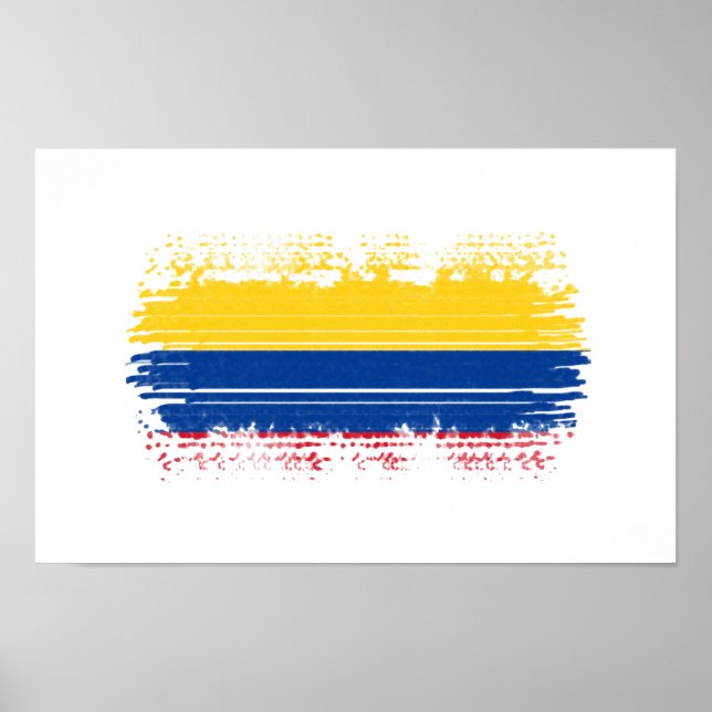 Affiche Drapeau de Colombie (Devant)