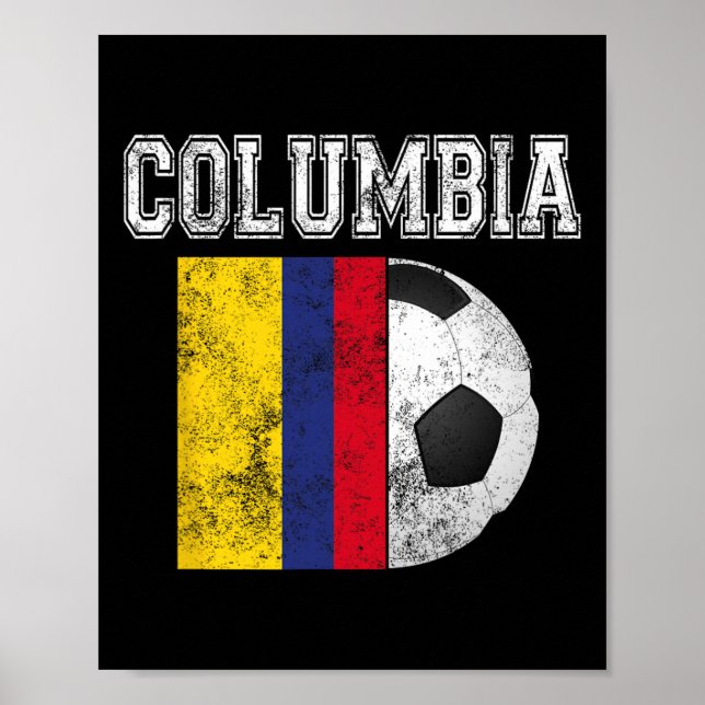 Affiche Drapeau de Colombie - Football  (Devant)
