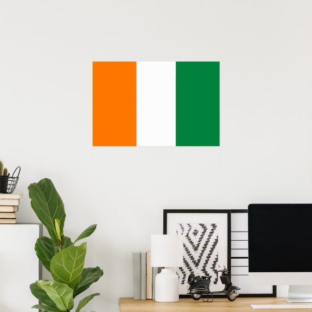 Affiche Drapeau de Côte d'Ivoire (Bureau à domicile)
