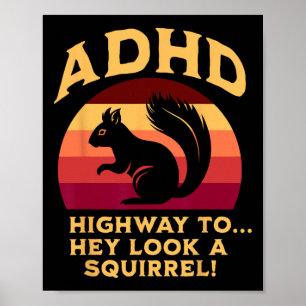 Affiche Drapeau de couleurs de la route du TDAH vers… Hé,