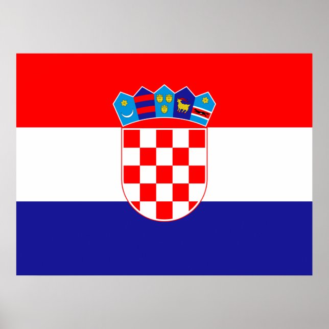 Affiche Drapeau de Croatie (Devant)