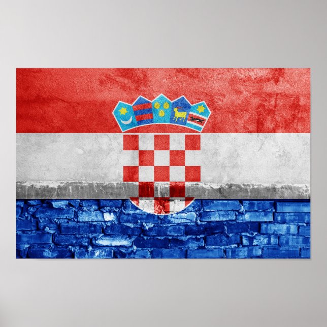 Affiche Drapeau de Croatie (Devant)