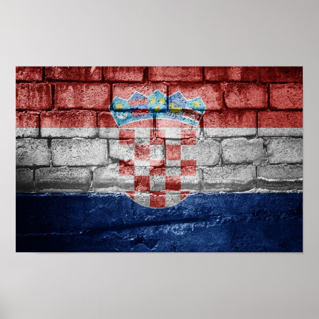 Affiche Drapeau de Croatie (Devant)