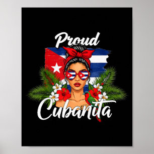 Affiche Drapeau de Cuba Mois du patrimoine hispanique Cuba