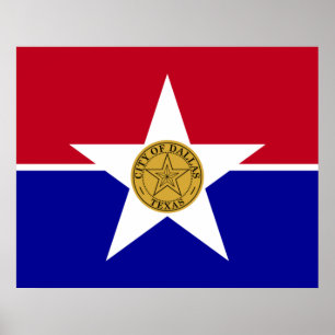Affiche Drapeau de Dallas (Texas)