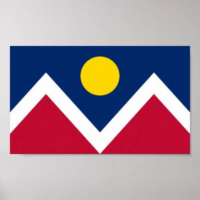Affiche Drapeau de Denver, Colorado, USA (Devant)