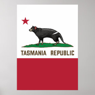 Affiche Drapeau de diable de Tasmanie