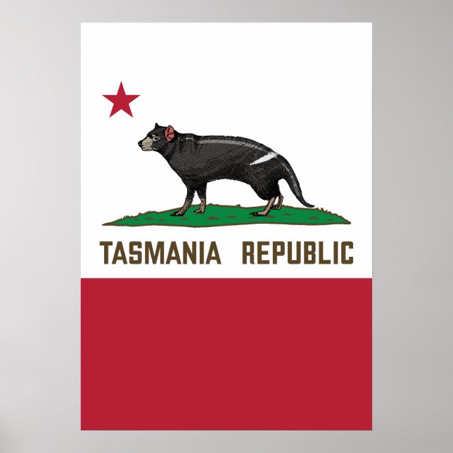 Affiche Drapeau de diable de Tasmanie (Devant)