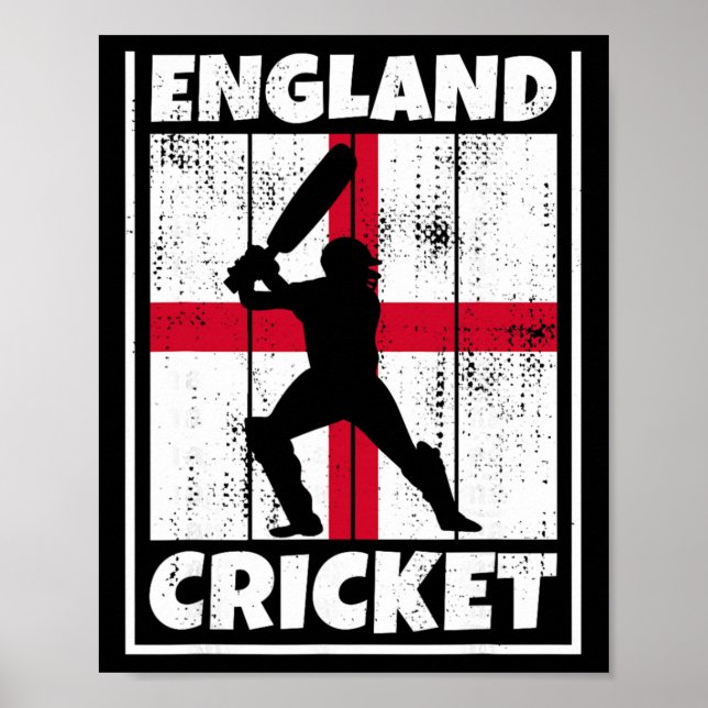 Affiche Drapeau de fan de cricket anglais d'Angleterre Cri (Devant)