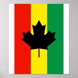 Affiche Drapeau de feuille d'érable de reggae de Rasta