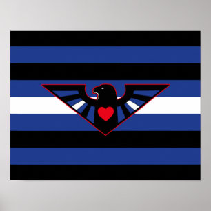 Affiche Drapeau de fierté d'aigle en cuir