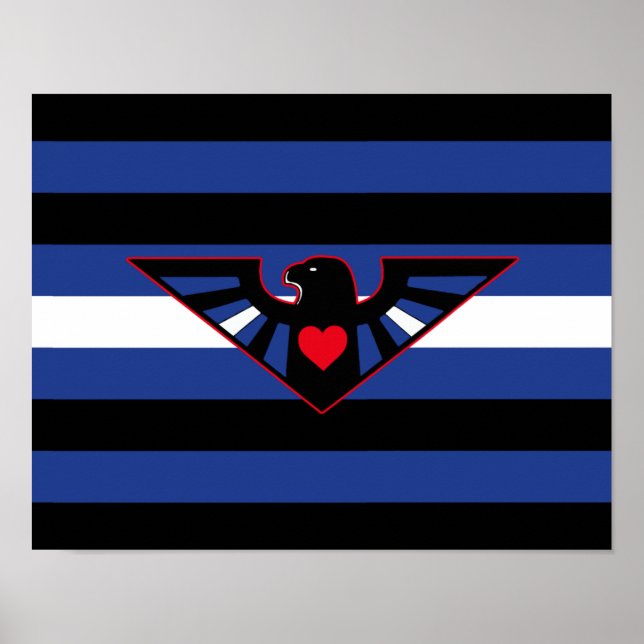 Affiche Drapeau de fierté d'aigle en cuir (Devant)