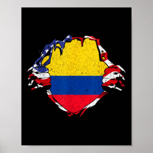 Affiche Drapeau de fierté de Colombie Drapeau national de