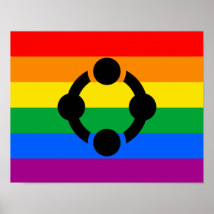 Affiche Drapeau de fierté de niche arc-en-ciel