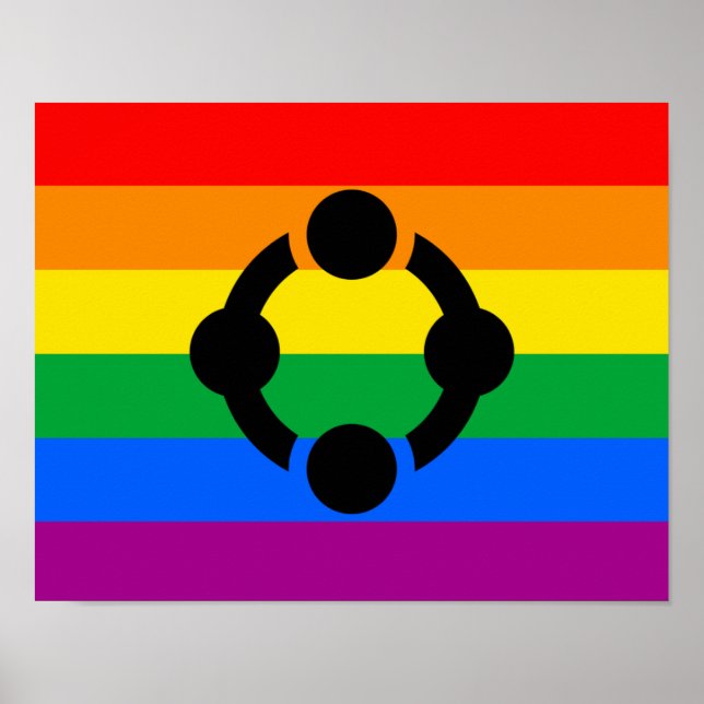 Affiche Drapeau de fierté de niche arc-en-ciel (Devant)