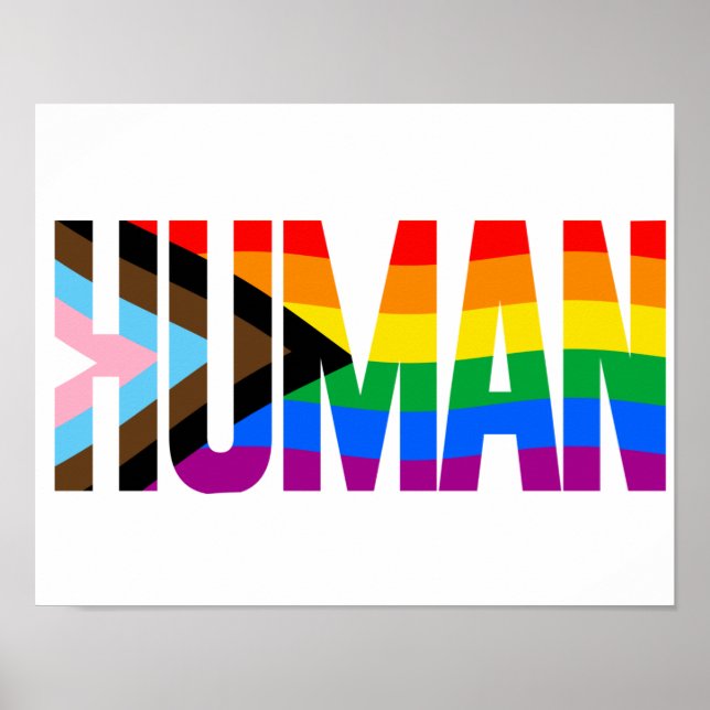 Affiche Drapeau de fierté d'inclusivité humaine (Devant)