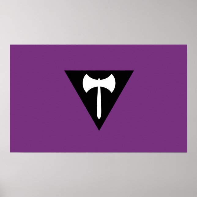 Affiche Drapeau de fierté du Labrys lesbien (Devant)