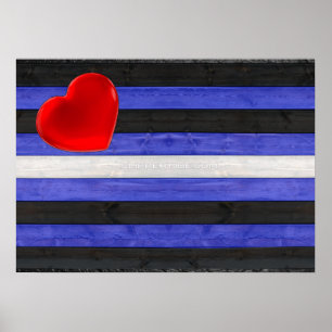 Affiche Drapeau de fierté gay cuir de SlipperyJoe's noir r