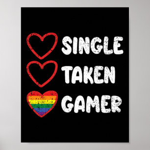 Affiche Drapeau de fierté gay de joueur unique pris Jeu LG