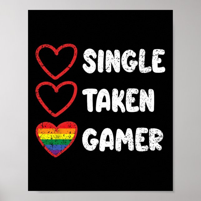 Affiche Drapeau de fierté gay de joueur unique pris Jeu LG (Devant)