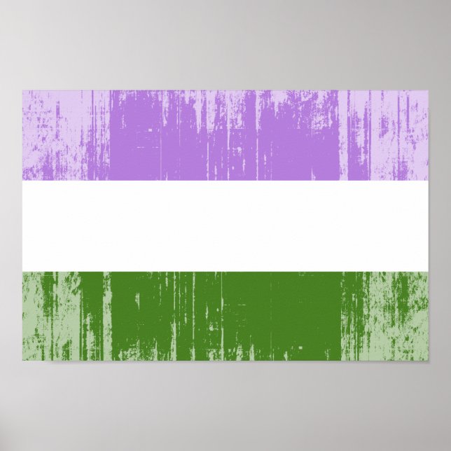 Affiche Drapeau de fierté genderqueer (Devant)