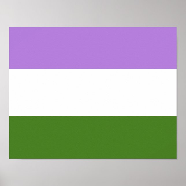 Affiche Drapeau de fierté Genderqueer (Devant)