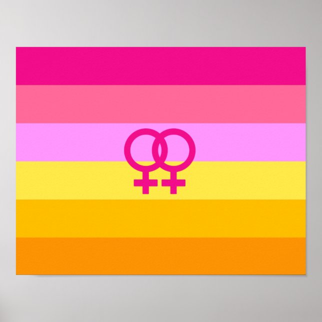 Affiche Drapeau de fierté lesbienne à l'aube des femmes qu (Devant)