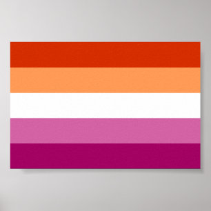 Affiche Drapeau de fierté lesbienne LGBTQ