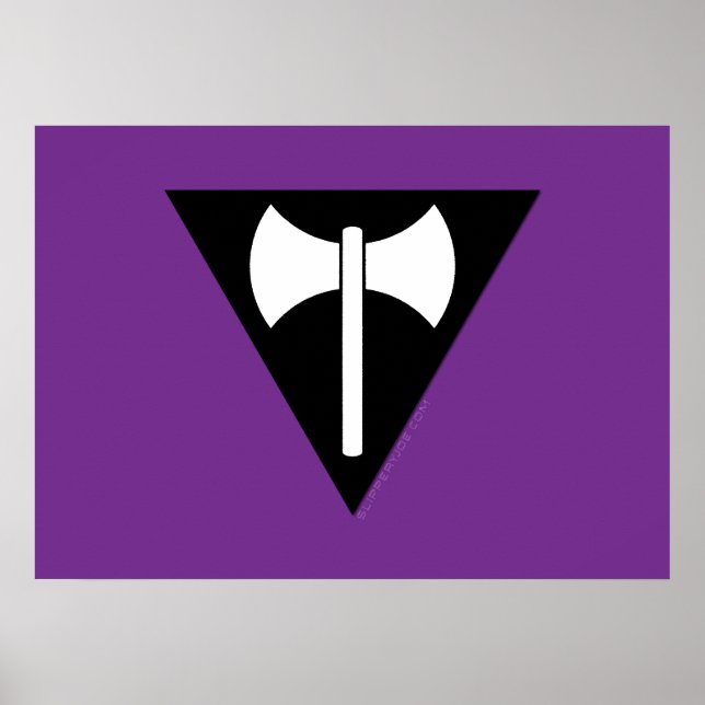 Affiche Drapeau de fierté lesbienne SlipperyJoe's Labrys h (Devant)