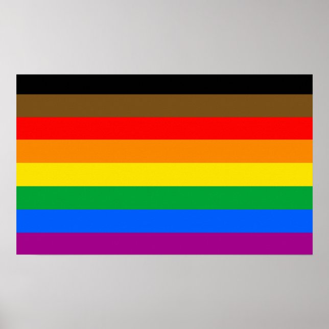 Affiche Drapeau de fierté LGBTQ (8 bandes) (Devant)