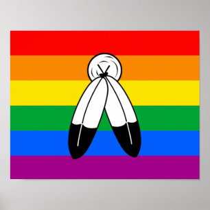 Affiche Drapeau de fierté LGBTQ+ Two-Spirit