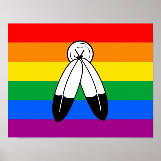 Affiche Drapeau de fierté LGBTQ+ Two-Spirit (Devant)