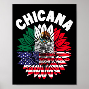 Affiche Drapeau de fierté mexicaine chicana Mexique racine