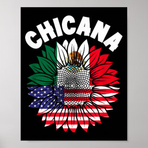 Affiche Drapeau de fierté mexicaine chicana racines du Mex