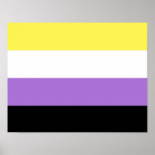 Affiche Drapeau de fierté non binaire