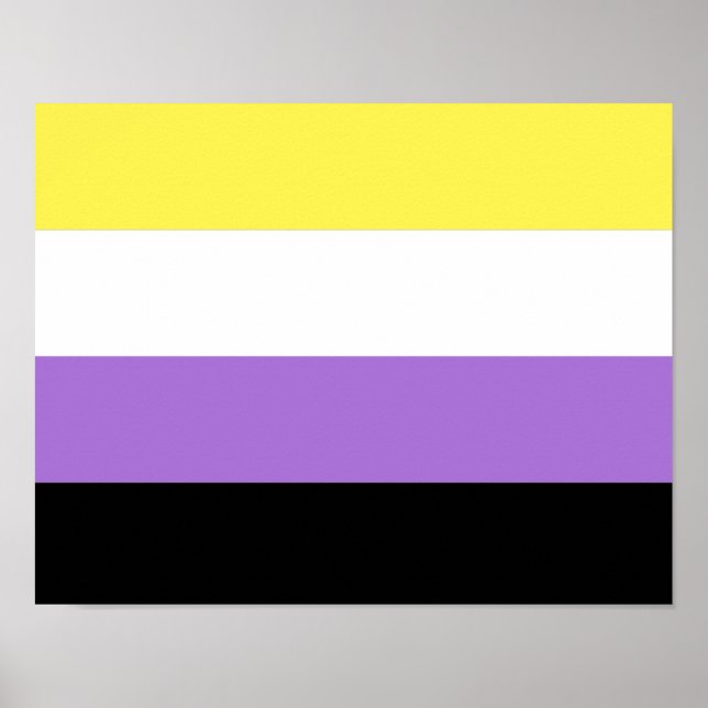 Affiche Drapeau de fierté non binaire (Devant)