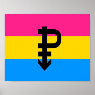 Affiche Drapeau de fierté pansexuel