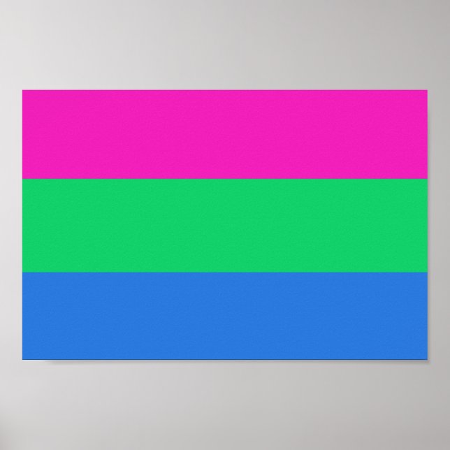 Affiche Drapeau de fierté polysexuelle (Devant)