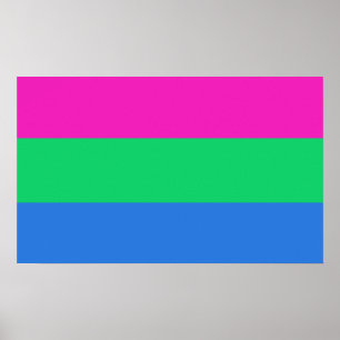 Affiche Drapeau de fierté polysexuelle