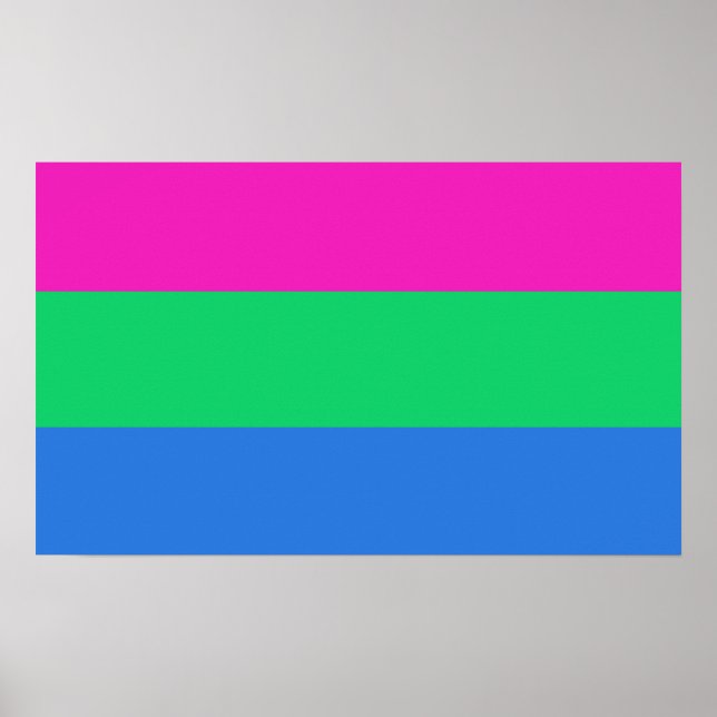 Affiche Drapeau de fierté polysexuelle (Devant)