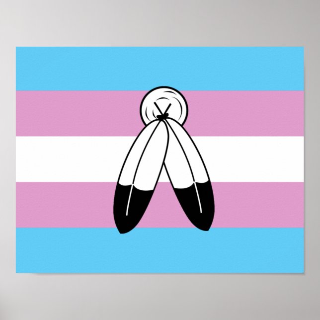Affiche Drapeau de fierté trans bispirituel (Devant)