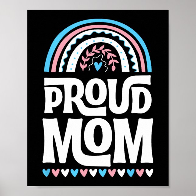 Affiche Drapeau de fierté transgenre de maman Fête des mèr (Devant)